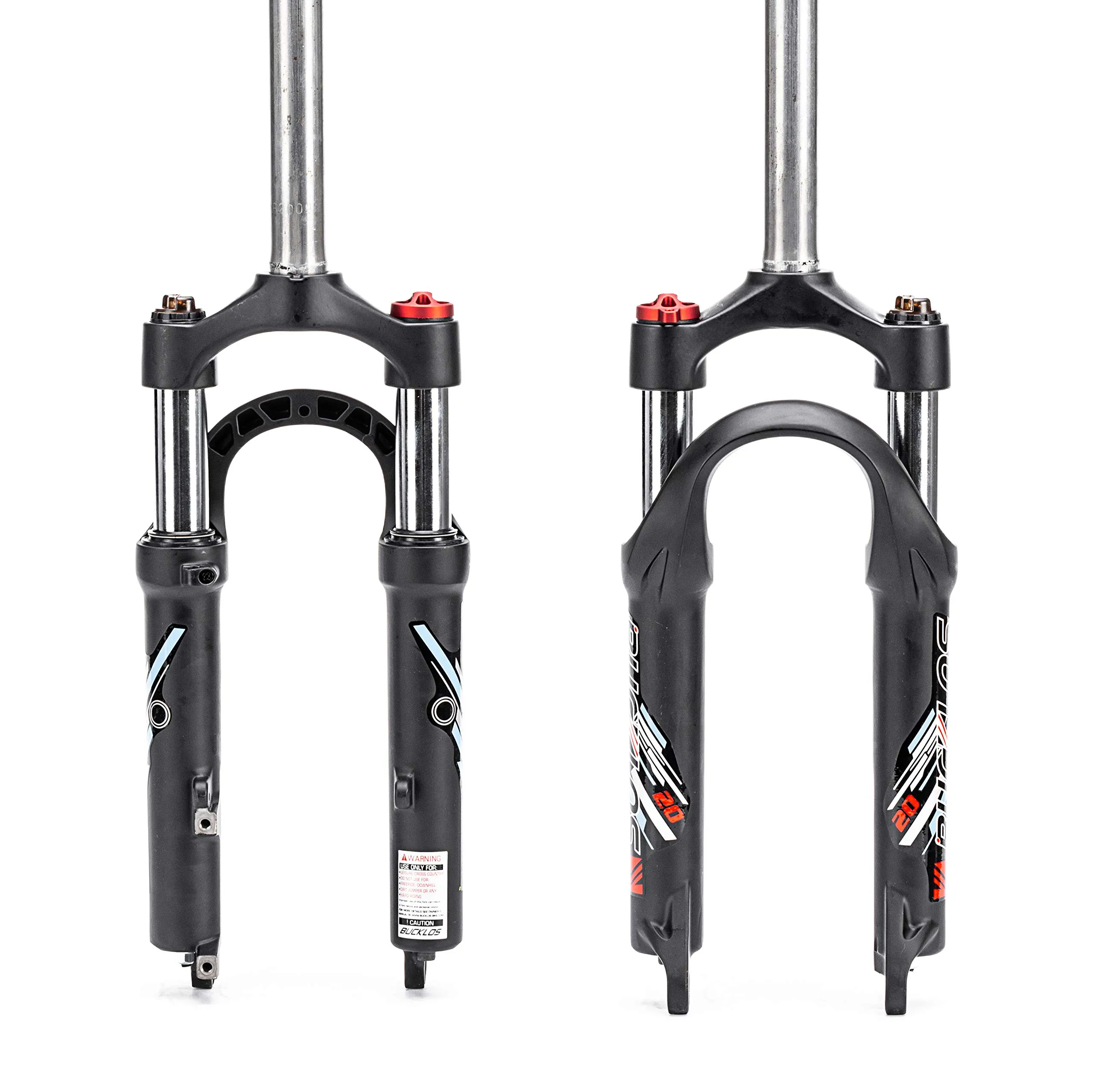 BUCKLOS 20 Inch Coil Folding Bike Fork with 50mm Travel, 28.6mm Steerer, Disc Brake, Black