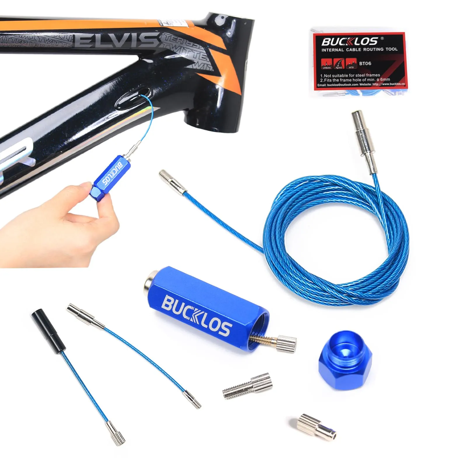 BUCKLOS Bike Internal Cable Routing Tool Kit for MTB, Road, and E-Bike – 4-5.5mm Housing Compatible