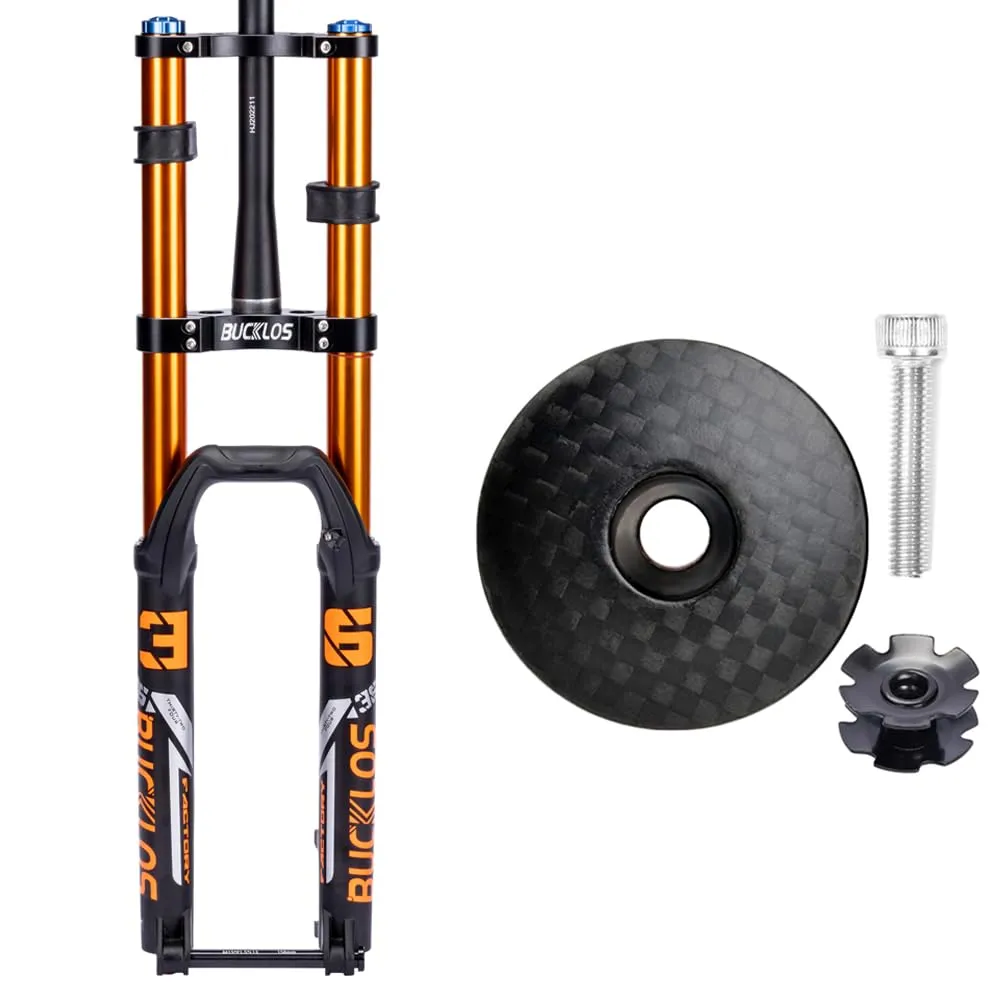 BUCKLOS Downhill Air Suspension Fork 27.5' 15x110mm Boost Tapered 180mm Travel, Matte Carbon Fiber