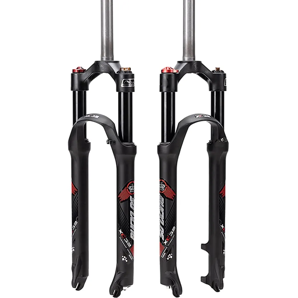 BUCKLOS Mountain Bicycle Suspension Forks - 26/27.5/29 Inch MTB Front Fork with Adjustable Travel
