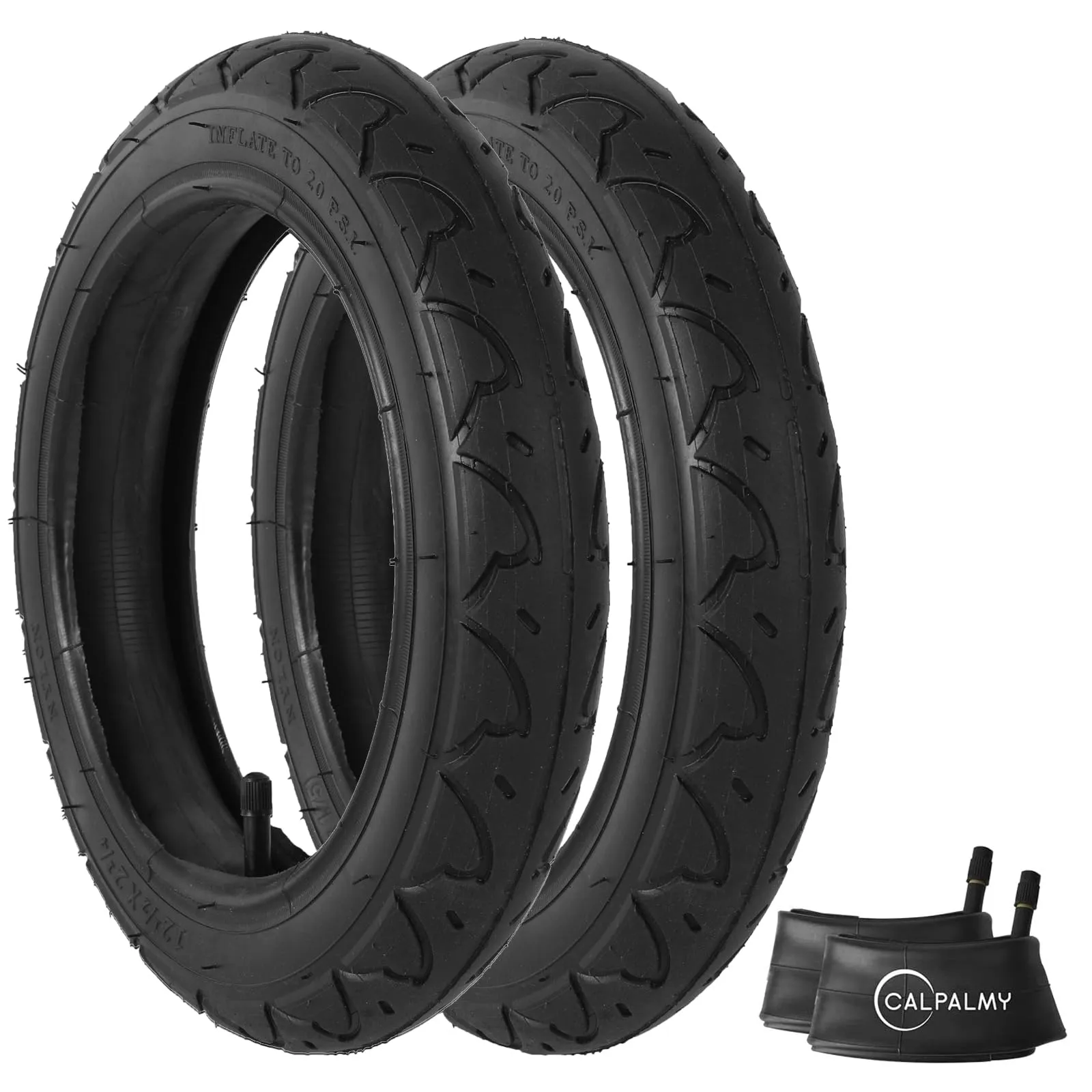 CALPALMY Kids Bike Tire & Inner Tubes Set - 12'/14'/16'/20' - Premium Butyl Rubber, Fits Most Brands