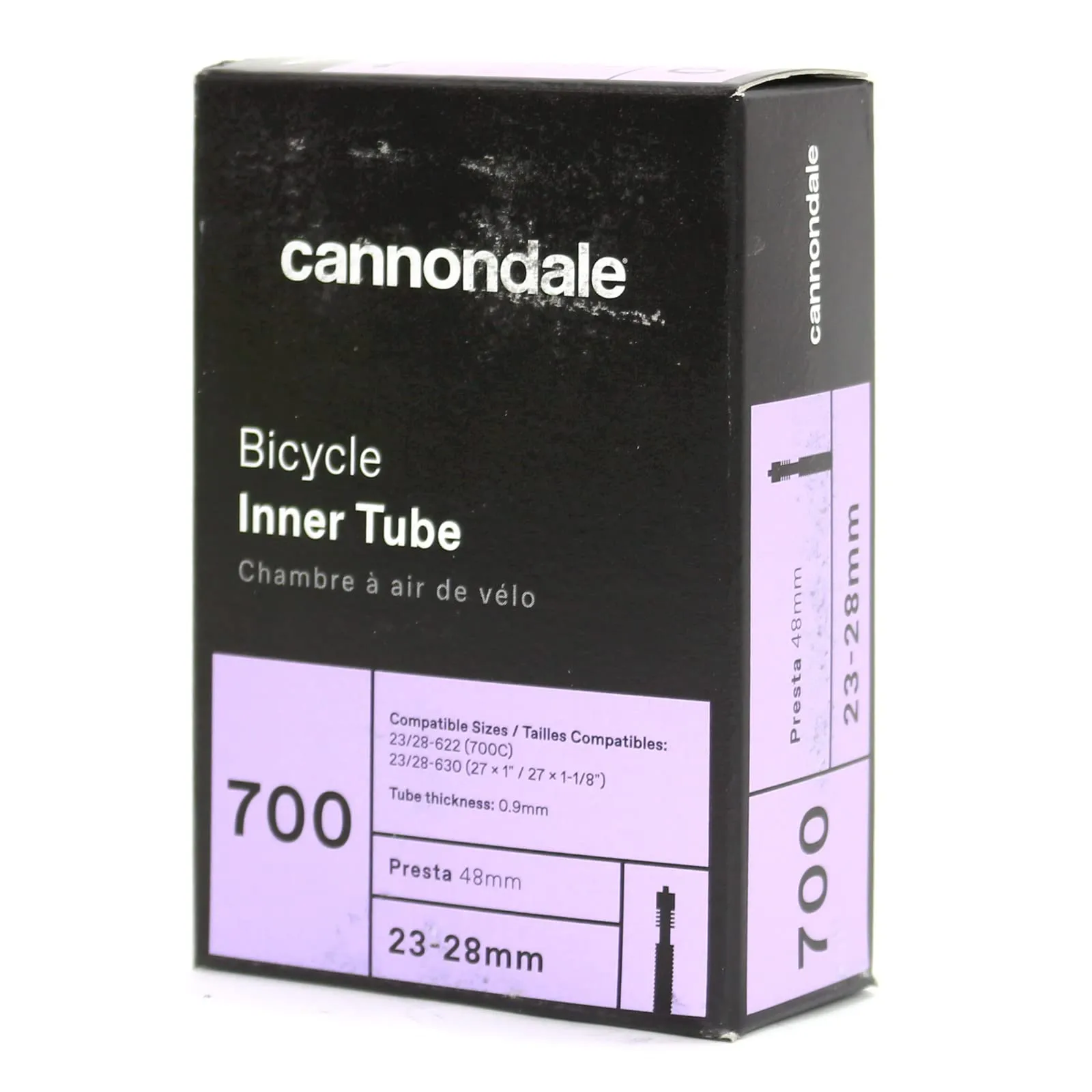 CANNONDALE TUBE 700x23-28 48mm PRESTA VALVE - Quality Butyl Rubber Innertube for Cycling