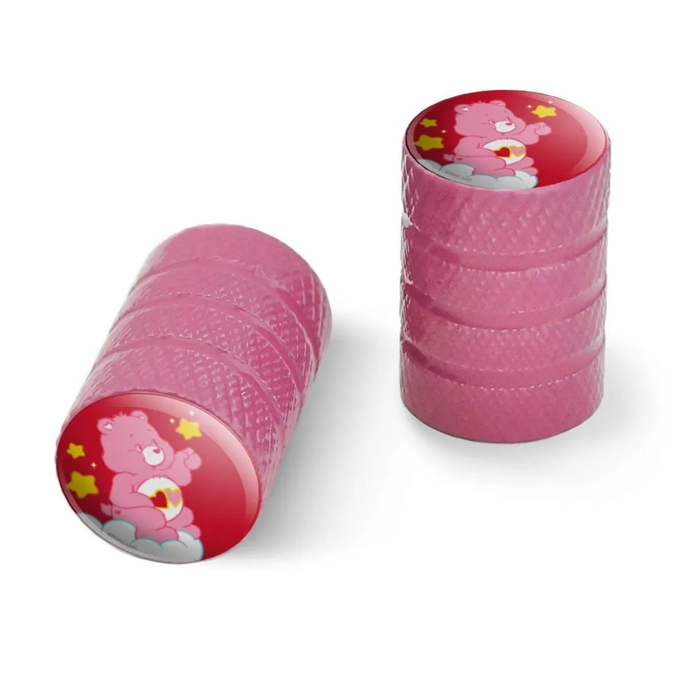 Care Bears Love-A-Lot Bear Pink Aluminum Valve Stem Caps for Motorcycles and Bicycles
