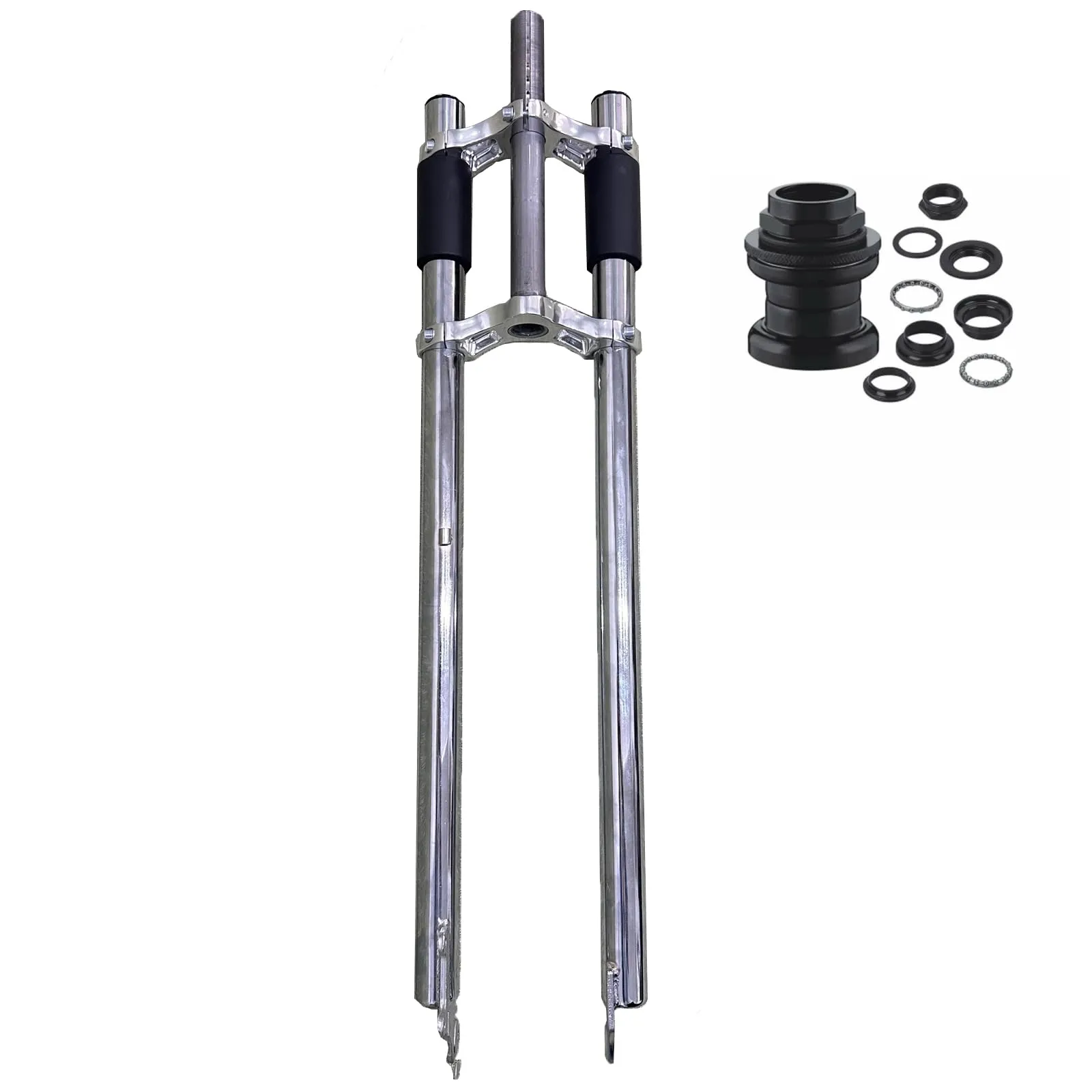 CDH 26' Bicycle Fork 1' Threaded Triple Tree Non-Suspension for 26x3.5' Tire with Headset