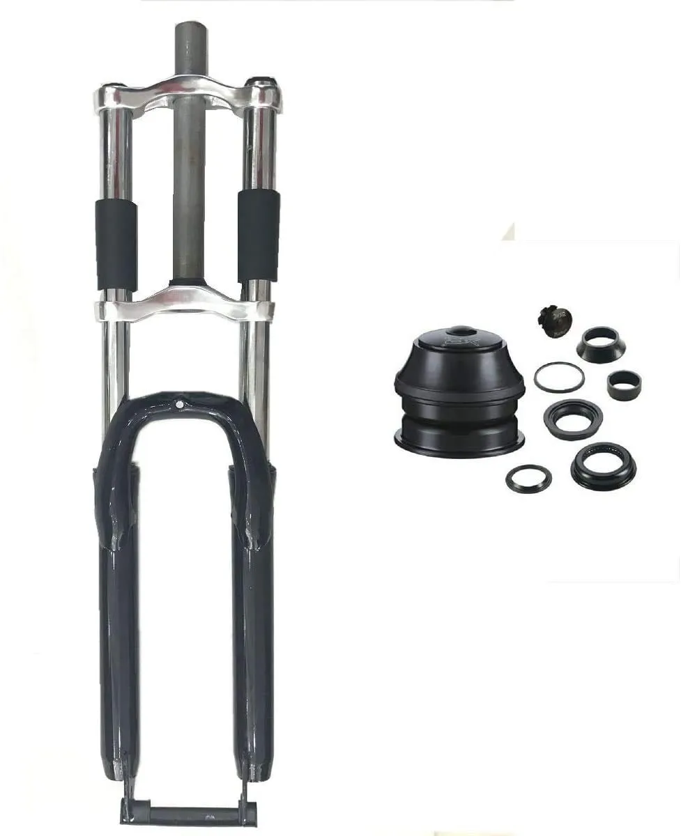 CDHPOWER 26' Bike Suspension Fork - Disc Brake, Black, Compatible with Gas Tank Frames