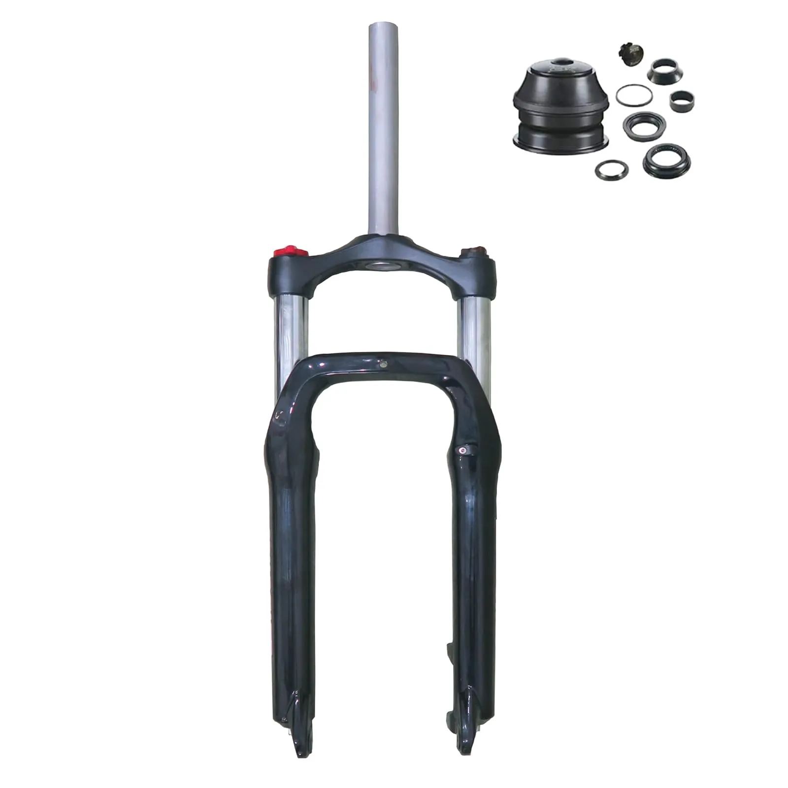CDHPOWER 26' x 4' Fat Suspension Fork for 4.0' Tires, Disc Brake, Black - 130mm Travel, Aluminum Alloy