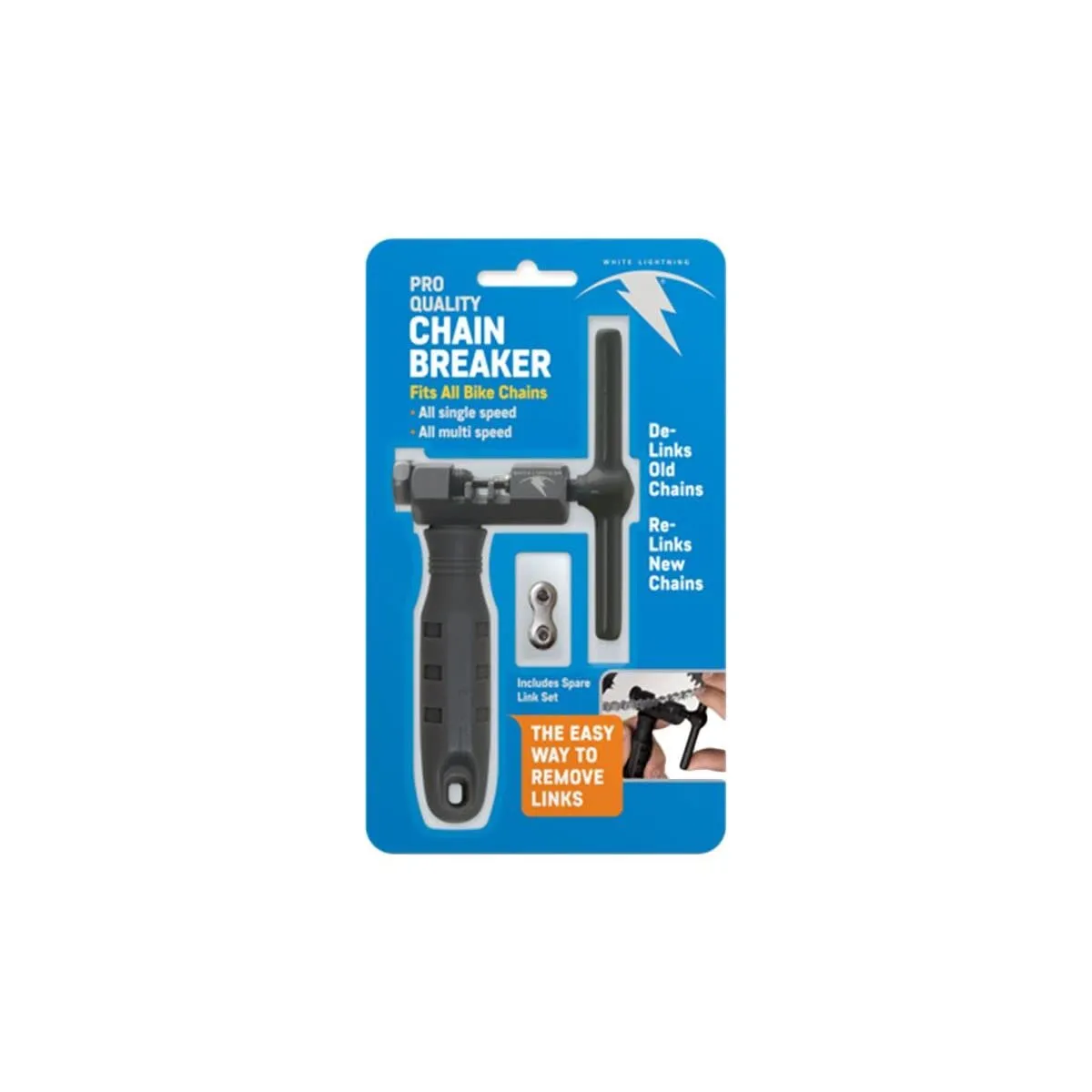 Chain Breaker Tool - Black, Pro Quality with Spare Link Set for All Bicycle Chains