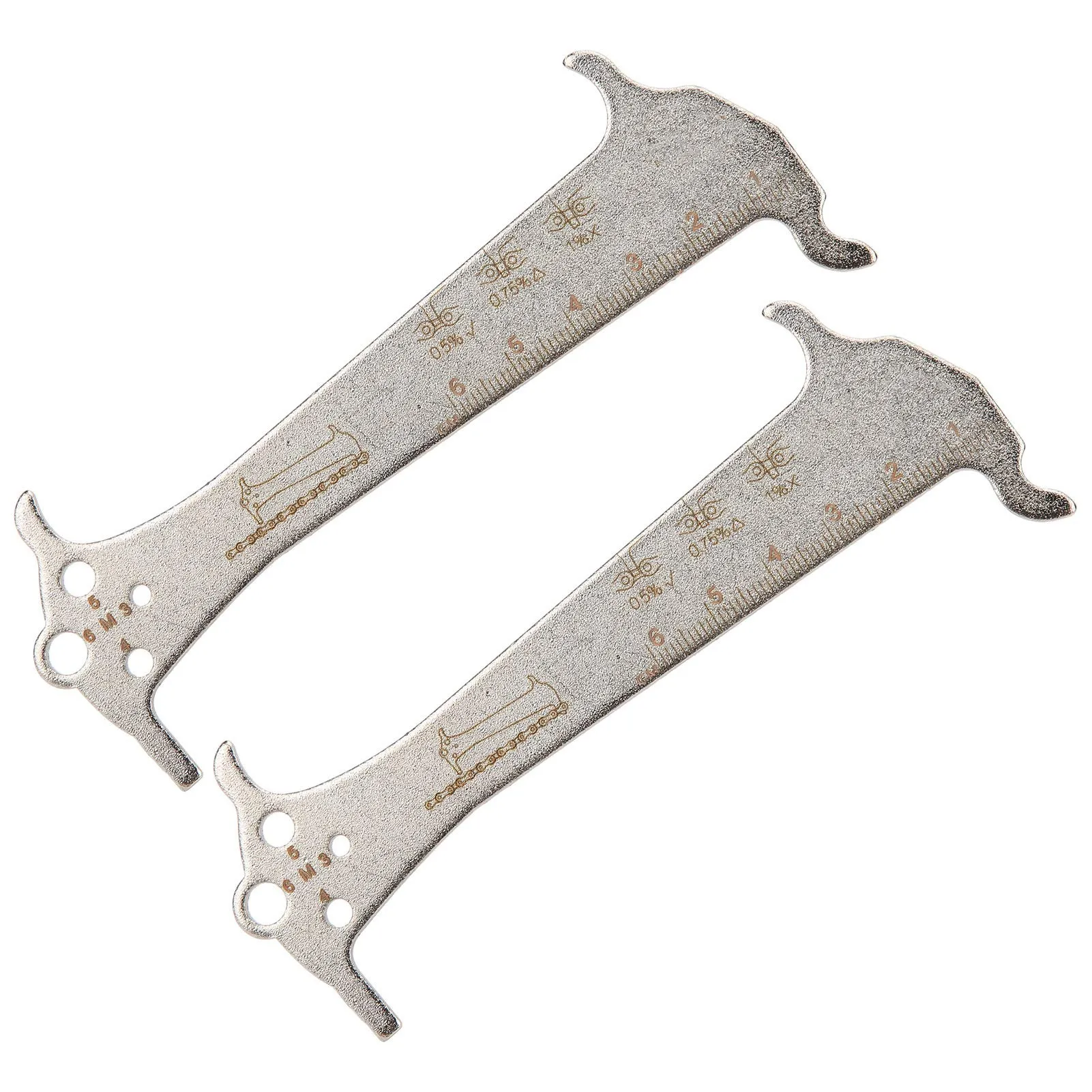 Chain Checker Set of 2 - Stainless Steel Bike Chain Tool with Multifunctional Wear Indicator