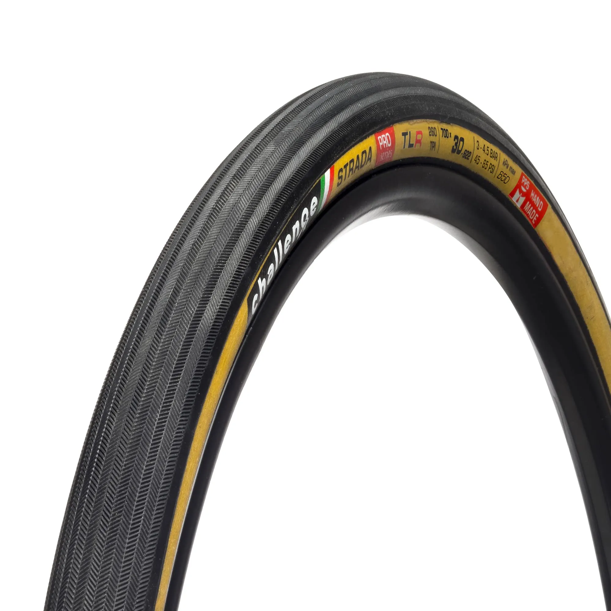 Challenge Strada Pro TLR 700x30C Tire - Folding, Tubeless Ready, Natural, SuperPoly, Tanwall