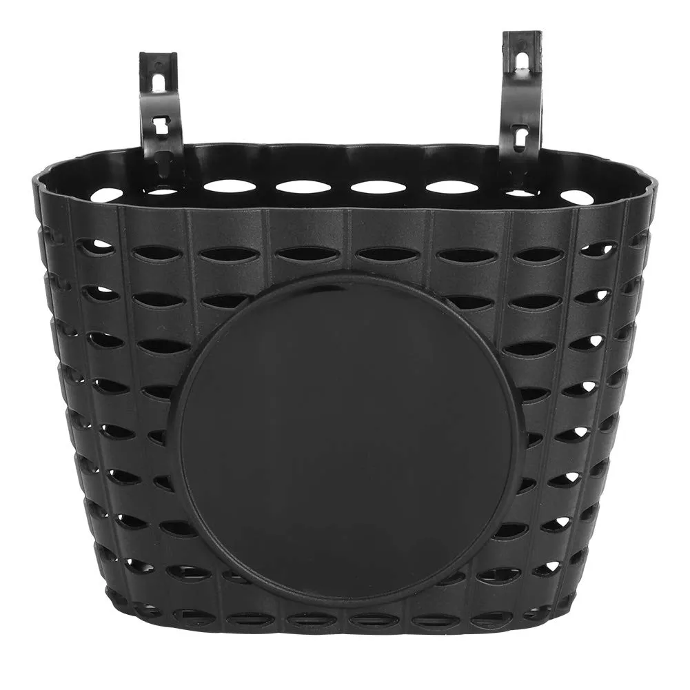 Children's Bicycle Front Hanging Basket - Black Plastic Basket for Kids' Bikes and Scooters