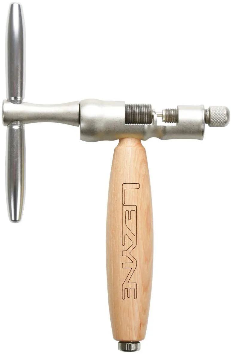 Classic Chain Drive Bicycle Chain Breaker Tool - Ergonomic Wood Handle, Hardened Steel Breaker Pin