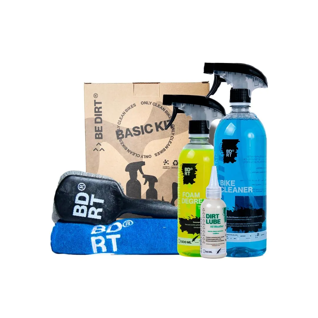 Clean Basic Kit for Bicycle & Motorcycle, Essential Washing & Maintenance Products - Be Dirt