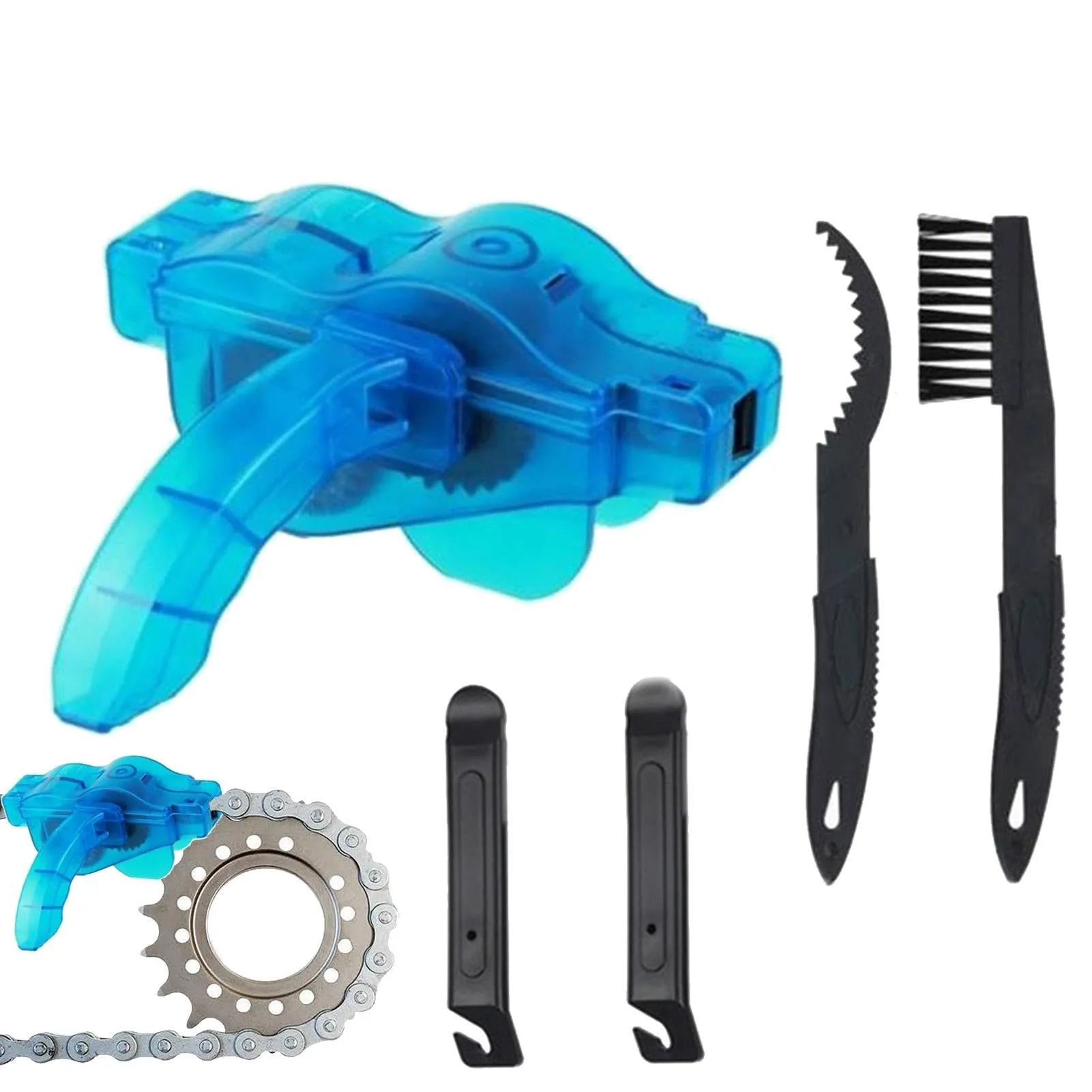 Cleaning Brush Kit for Bicycle Chain Maintenance - Durable Tool Set for Bikes, Motorcycles, and More
