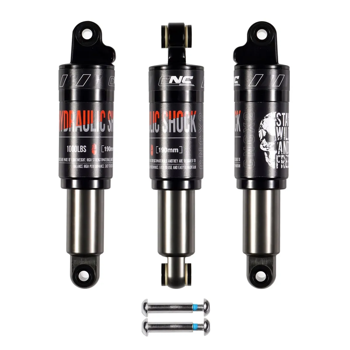 CNC Mountain Bike MTB Rear Shock 190mm 1000LBS Hydraulic Shock Absorber for Electric Bikes