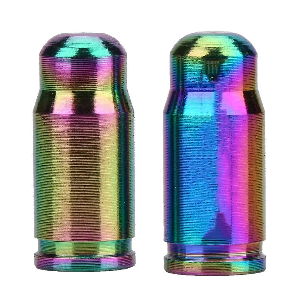 Colorful TC4 Titanium Alloy Oil Slick Valve Set for Mountain & Road Bikes - 2 Pcs