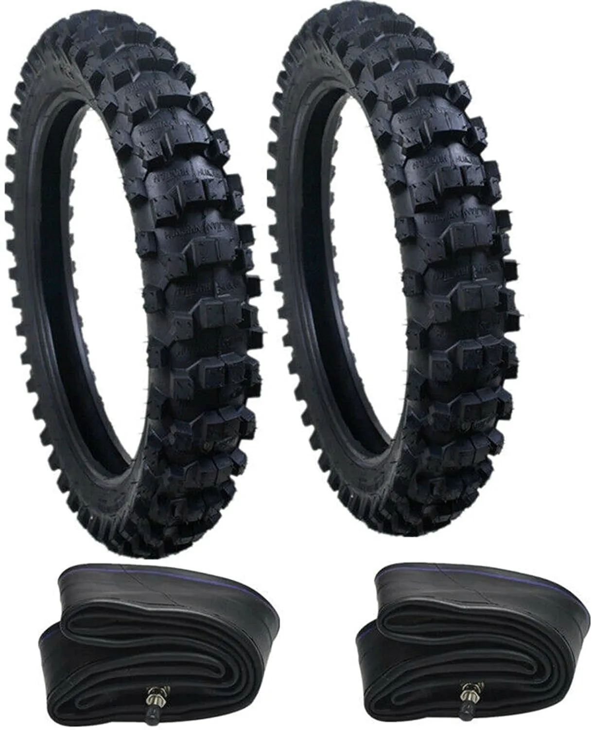 Complete Off-Road Tire & Tube Set for 50cc-150cc Dirt Pit Bikes - Front 70/100-19 & Rear 90/100-16