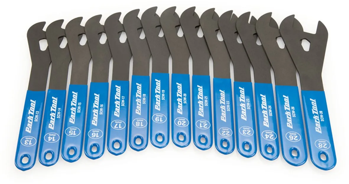 Cone Wrench Set 14 Piece by Park Tool - Durable Y-Head Design, Precision Sizing, Vinyl-Dipped Handle