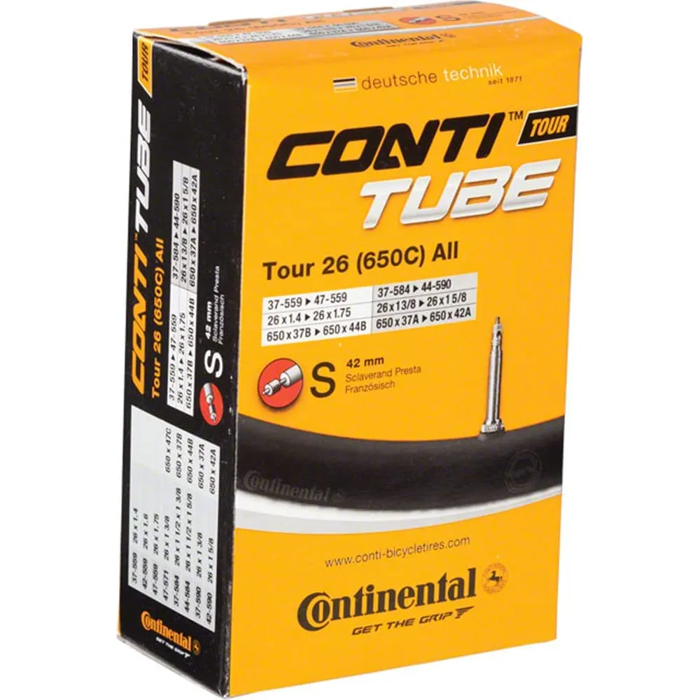 Continental 26' Bicycle Tube 1.25'/1.75' with 42mm Presta Valve - Premium Quality Inner Tubes