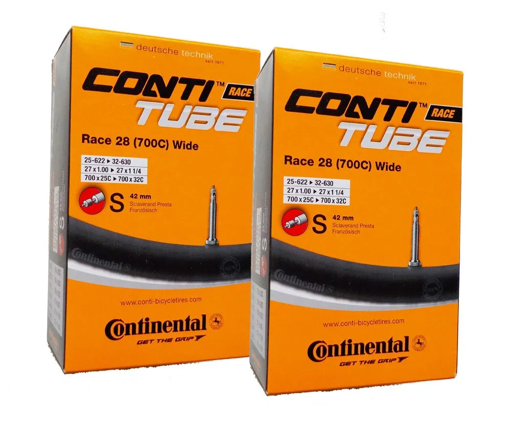 Continental 42mm Presta Valve Tube - 700 x 25-32cc Wide - High-Quality Inner Tubes