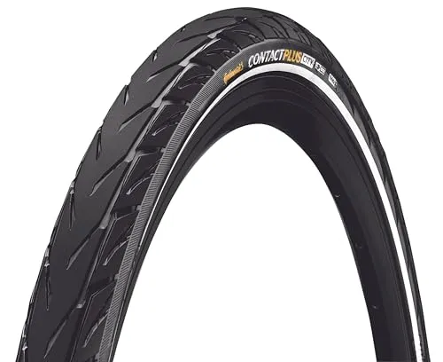 Continental Contact Plus City Bike Tire - 26'/27.5'/700, Black/Reflex, Extreme Puncture Resistance