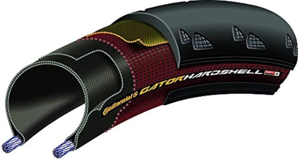Continental Gator Hardshell Fold Duraskin Bike Tire, Black, 700cm x 28 - Durability Meets Performance
