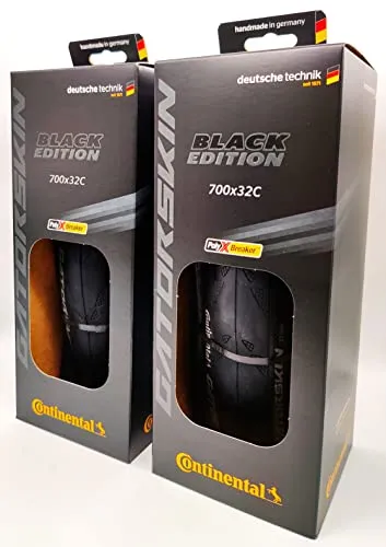 Continental Gatorskin Folding Tire - Black Edition 700x32C - DuraSkin & PolyX Breaker - Pair of 2