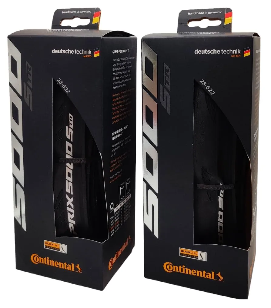 Continental Grand Prix 5000 S TR 700x28 Tubeless Ready Tires - Pack of 2 - Enhanced Performance