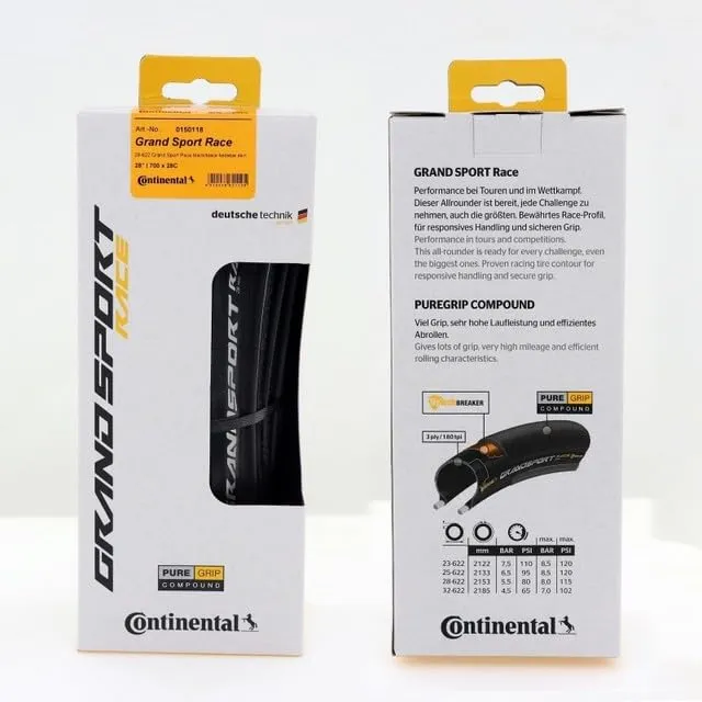 Continental Grand Sport Race 700x28 Folding Clincher Tires - Pair, NyTechBreaker, PureGrip Compound