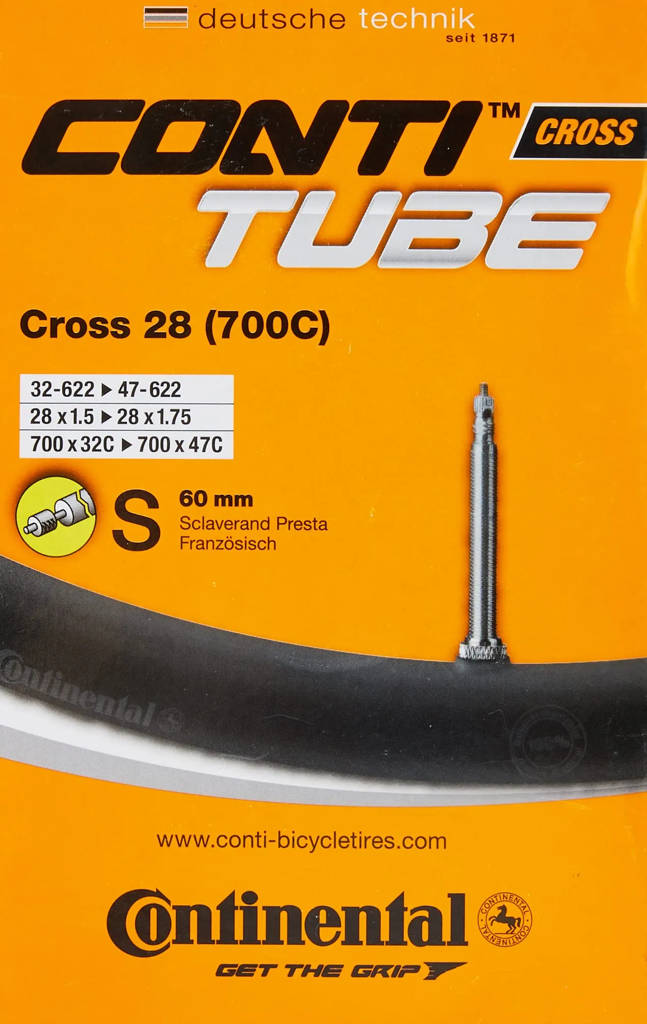 Continental Race 26 Inner Tube 650 x 18-25 - Premium Quality, 60mm Presta Valve, Seamless Design