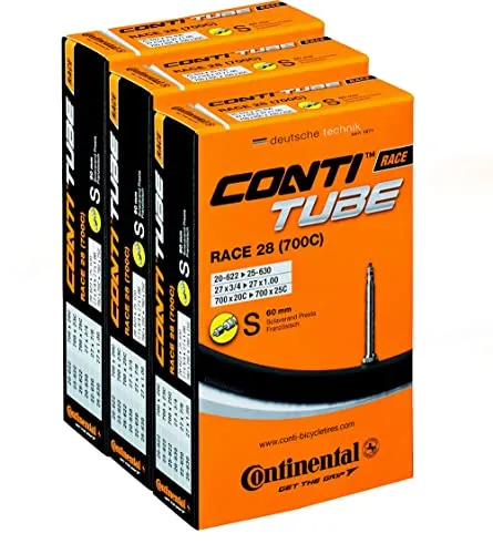 Continental Race 28 Inner Tubes 700 x 20-25c Pack of 3 with 60mm Presta Valve - High Quality