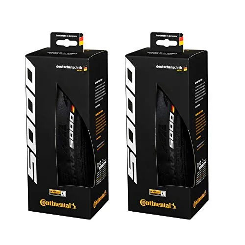 Continental Set of 2 GP 5000 Racing Bike Tires 700x25C - Black Folding - Enhanced Performance