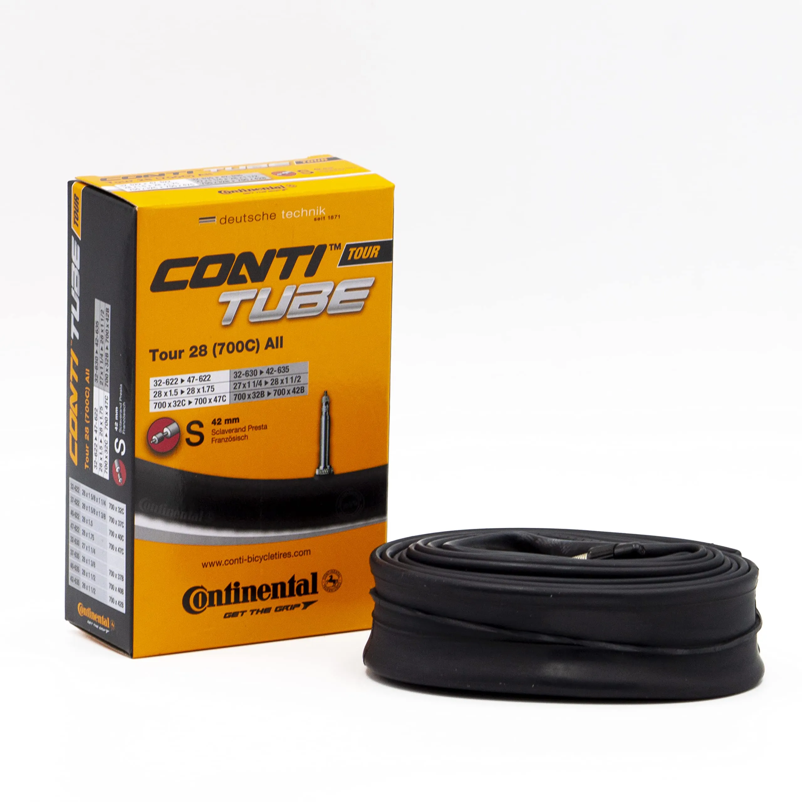 Continental Tour 28 All Bicycle Inner Tube - Black, 32/47-609/642, Premium Quality, Reliable