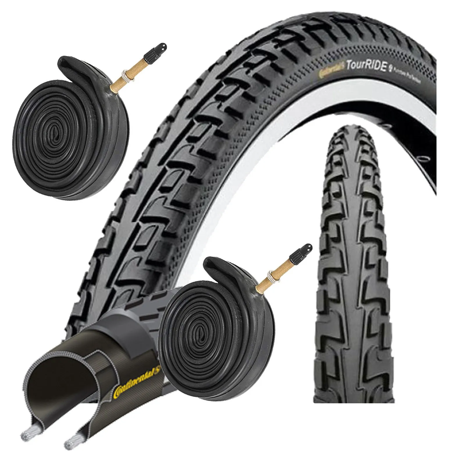 Continental Tour Ride 26' x 1.75 Bike Tyres with Presta Tubes - Puncture Protection, Maximum 58psi