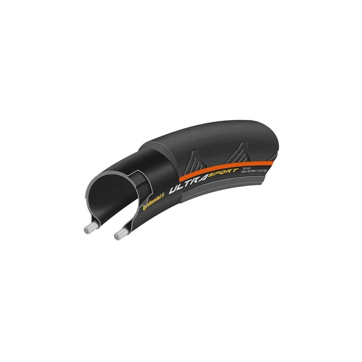 Continental Ultra Sport II Fold BW Bike Tire 700x23/24 - High Performance Training Tire