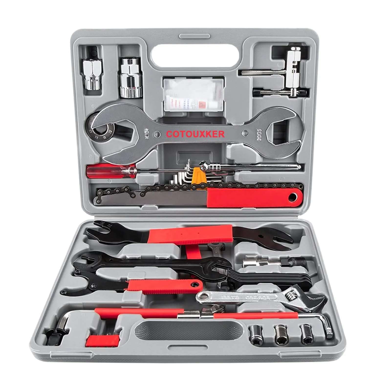 COTOUXKER 44pcs Bike Tool Kit for Easy Maintenance and Repair - Durable Storage Case Included