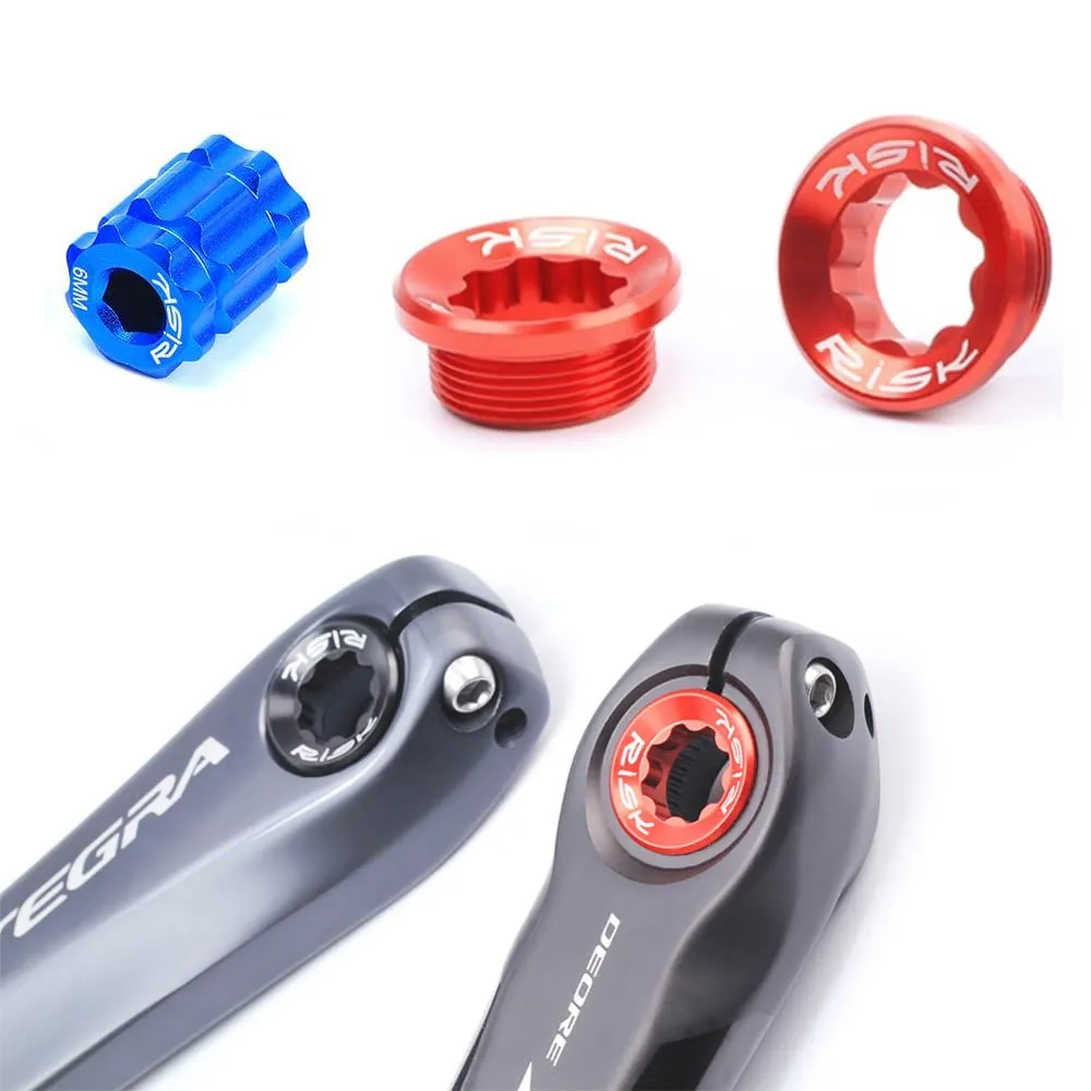Crank Adjusting Cap + Tool Set for Shimano - M20 Crankset Covers in Red or Black - CYCEARTH