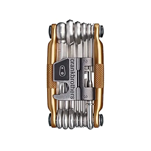 Crankbrothers Multi Tool 19 Gold - 19 Essential Tools, Tool Flask, Compact Design, Durable Steel