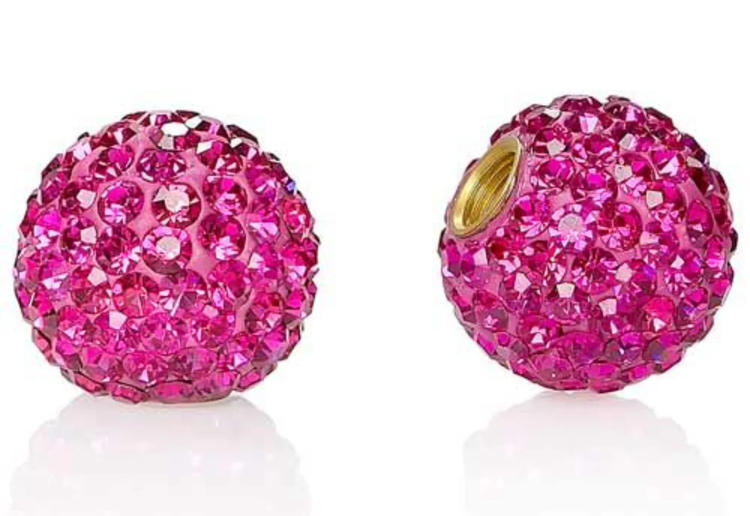 Cruiser Candy Bling Rhinestone Valve Stem Caps for Bikes, Cars, Trucks - Fuschia Hot Pink