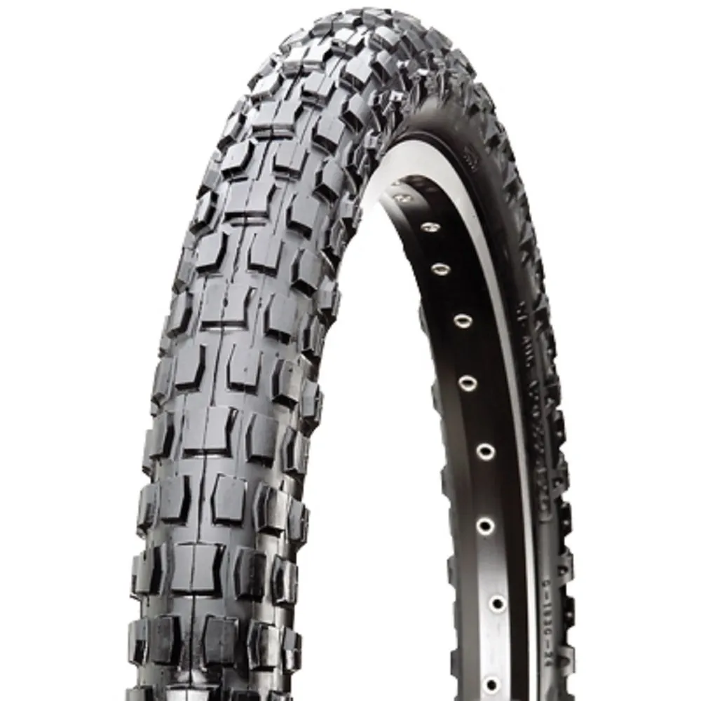 Cs Tire 20X2.125 Knobby Black/White C-183C with Block Knob Pattern for Superior Grip