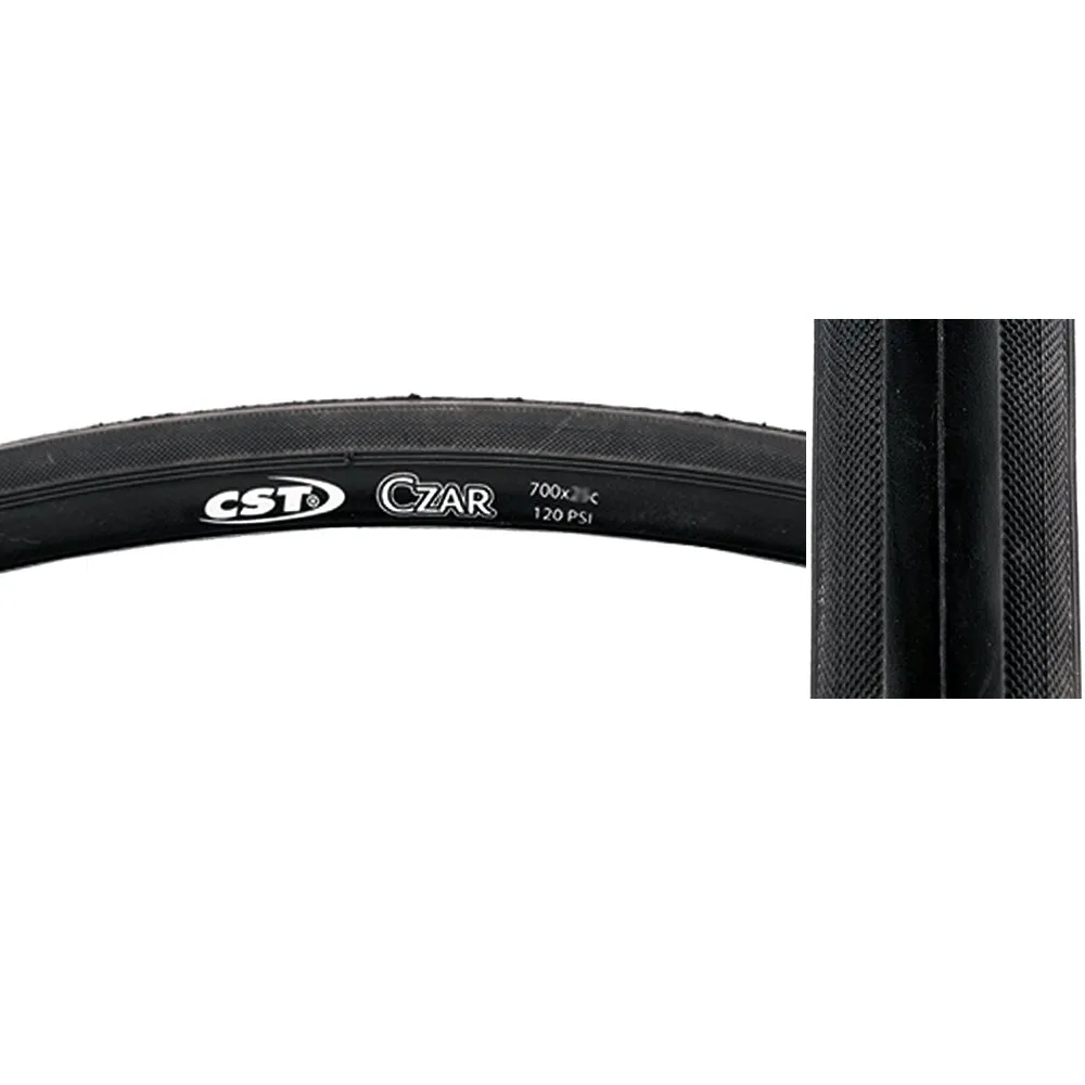 CST Czar Tire 700x23c Wire Bead Black/Black - Premium Race/Training Bicycle Tire
