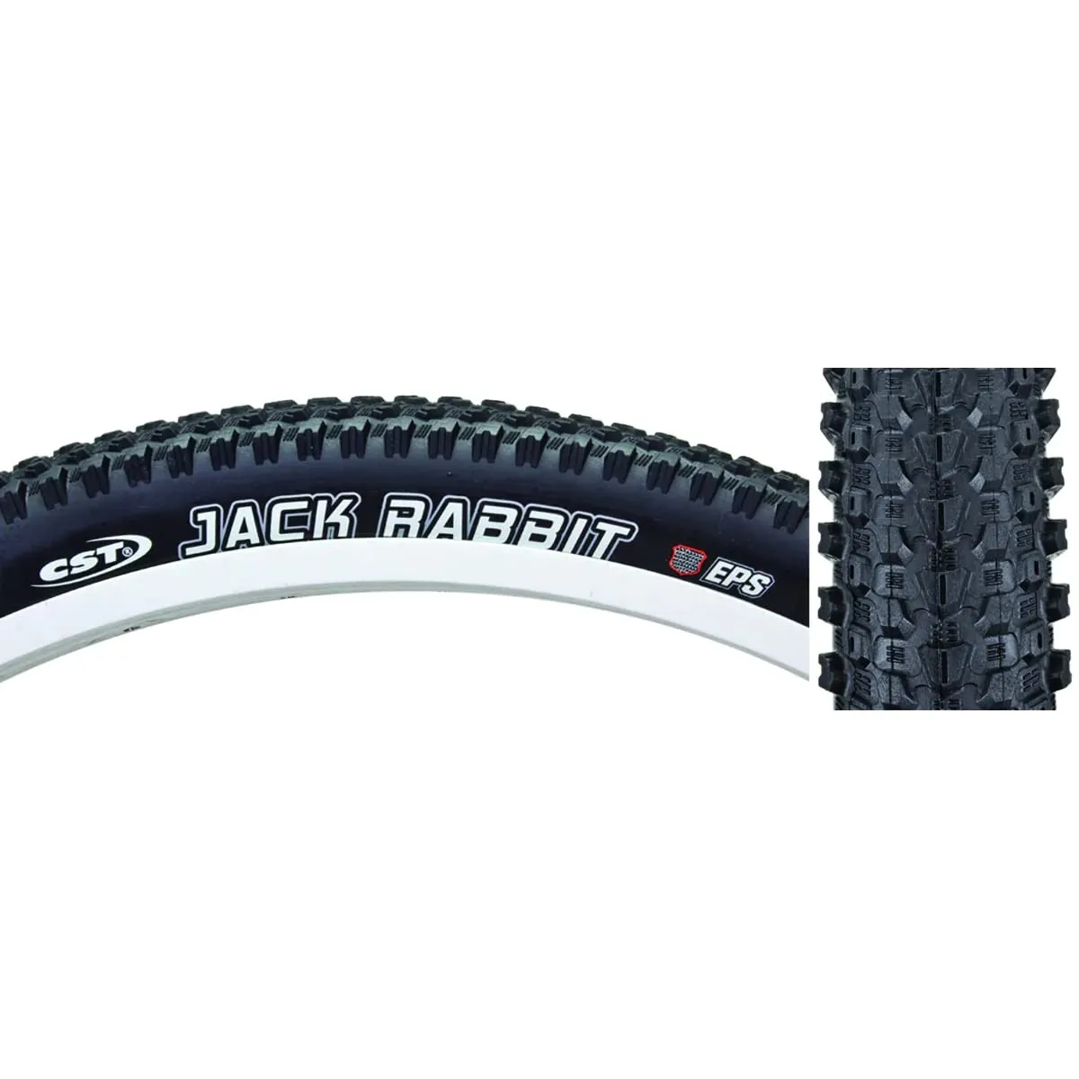 CST Jack Rabbit Folding Tire - 26' x 2.1, Black - Premium Tread Design for Trails