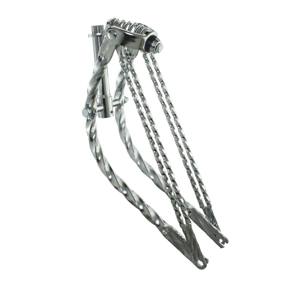 Cycles 20' Square Twisted Bent Spring Fork by Fenix - Steel, 1' Steerer, 5 5/8' Tube Length