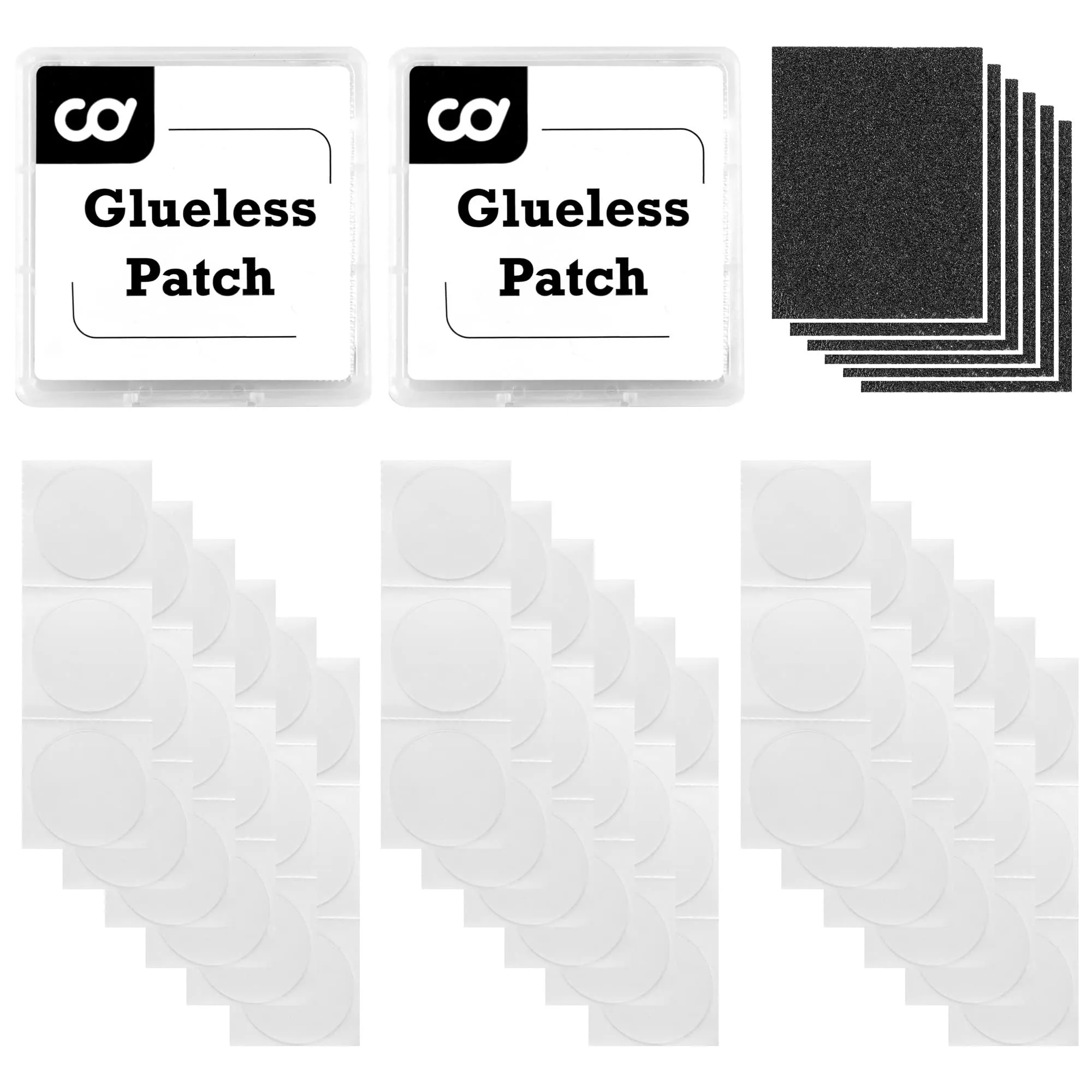 CyclingDeal Glueless Bike Tire Patch Kit - Instant Repair for MTB, Road & City Bikes - 18 Patches