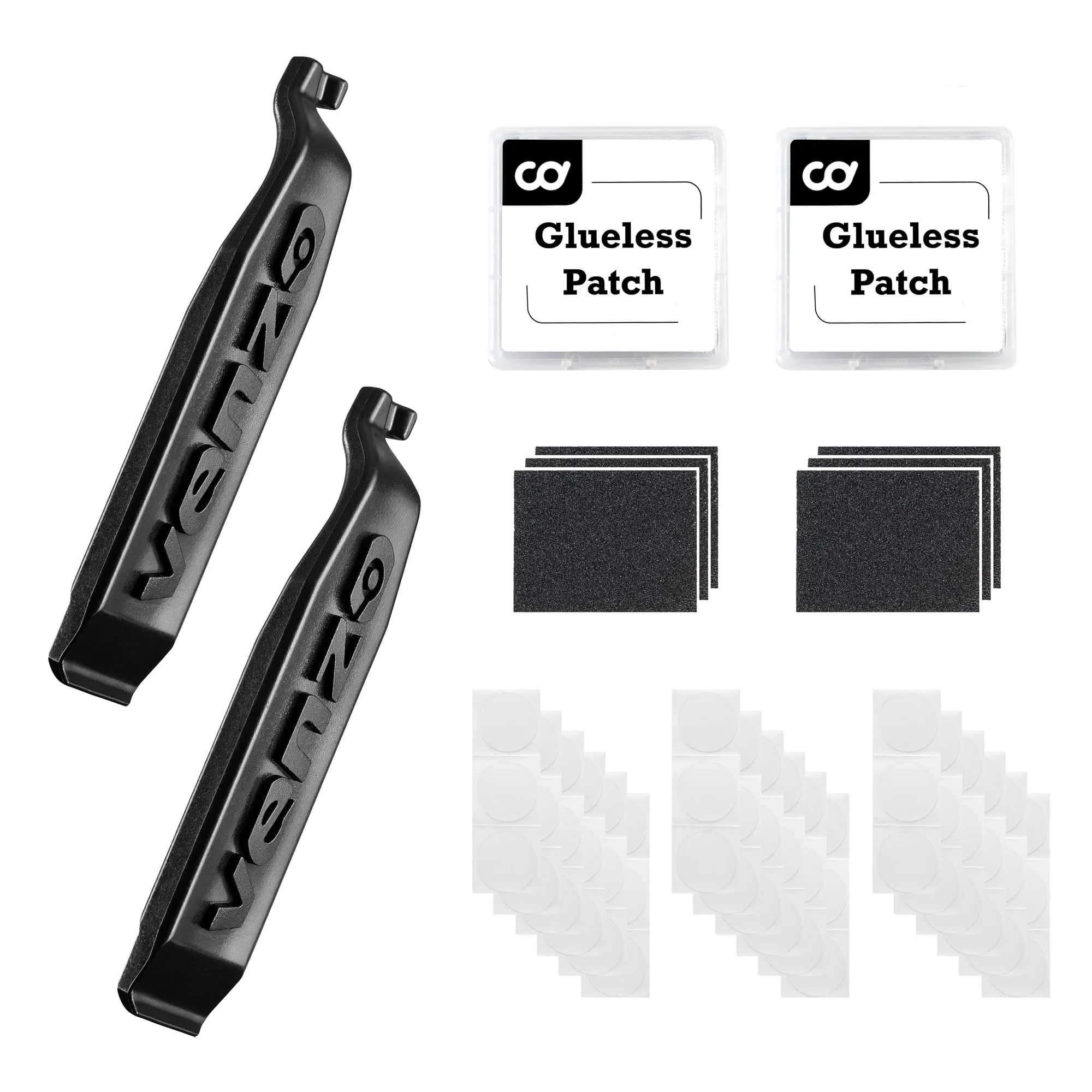 CyclingDeal Tire Lever & Glueless Patch Kit - Premium Removal Tool for Easy Tube Puncture Repair