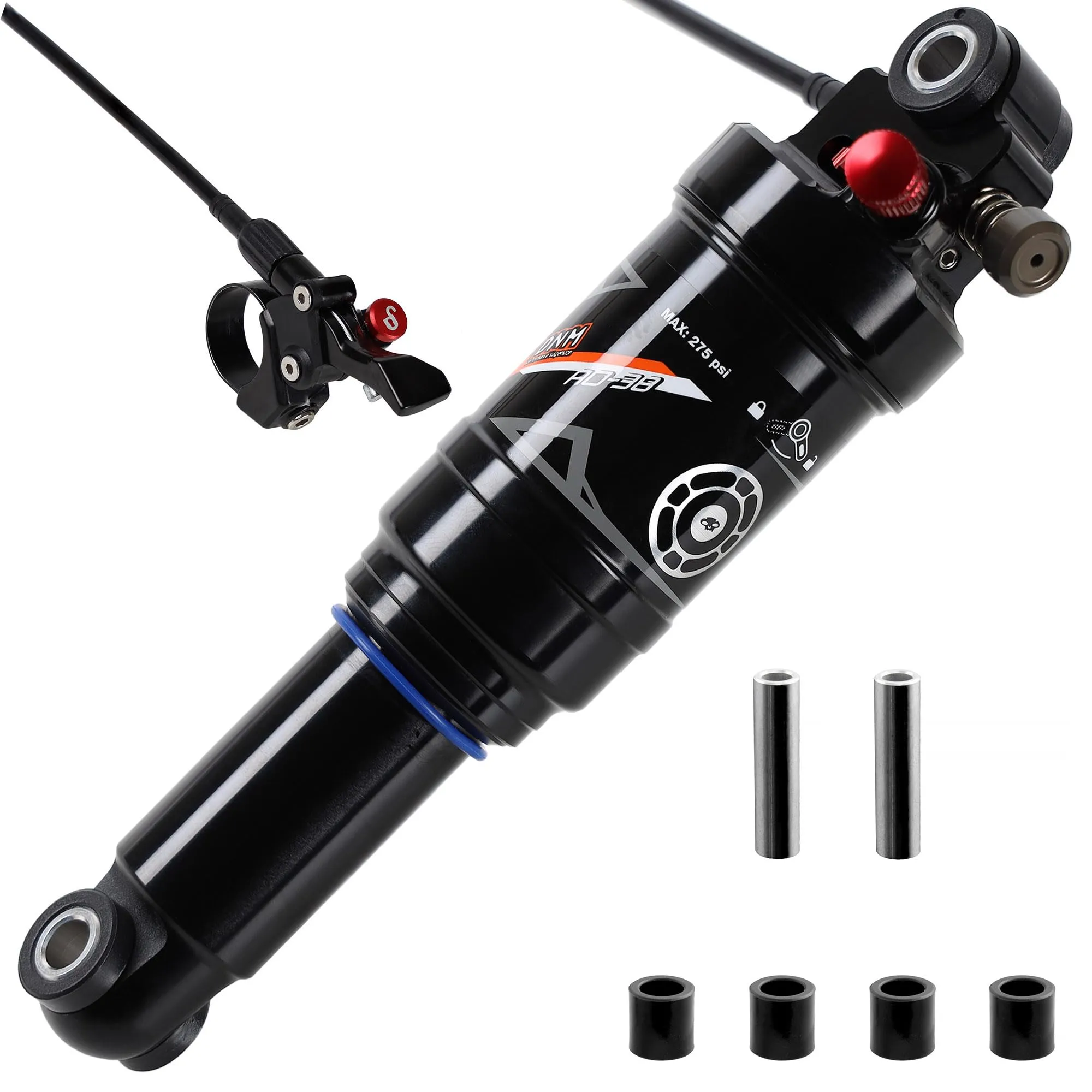 DNM Mountain Bike Shock - 152mm, Adjustable Rebound, Remote Lockout, AL7075 & AL6061 Components