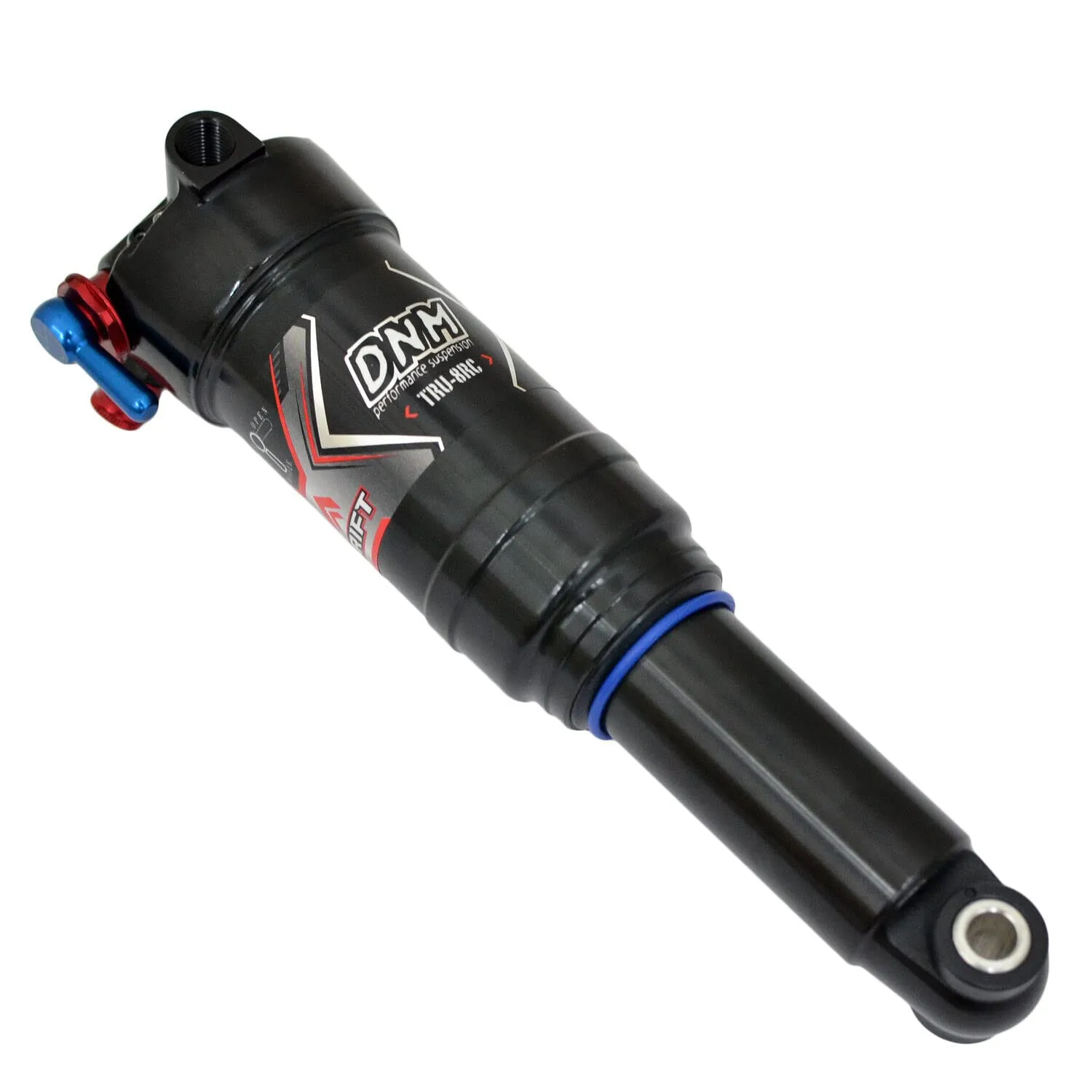DNM TRU-8RC 185x52mm Mountain Bike Air Rear Shock with Lockout - Lightweight Black Design