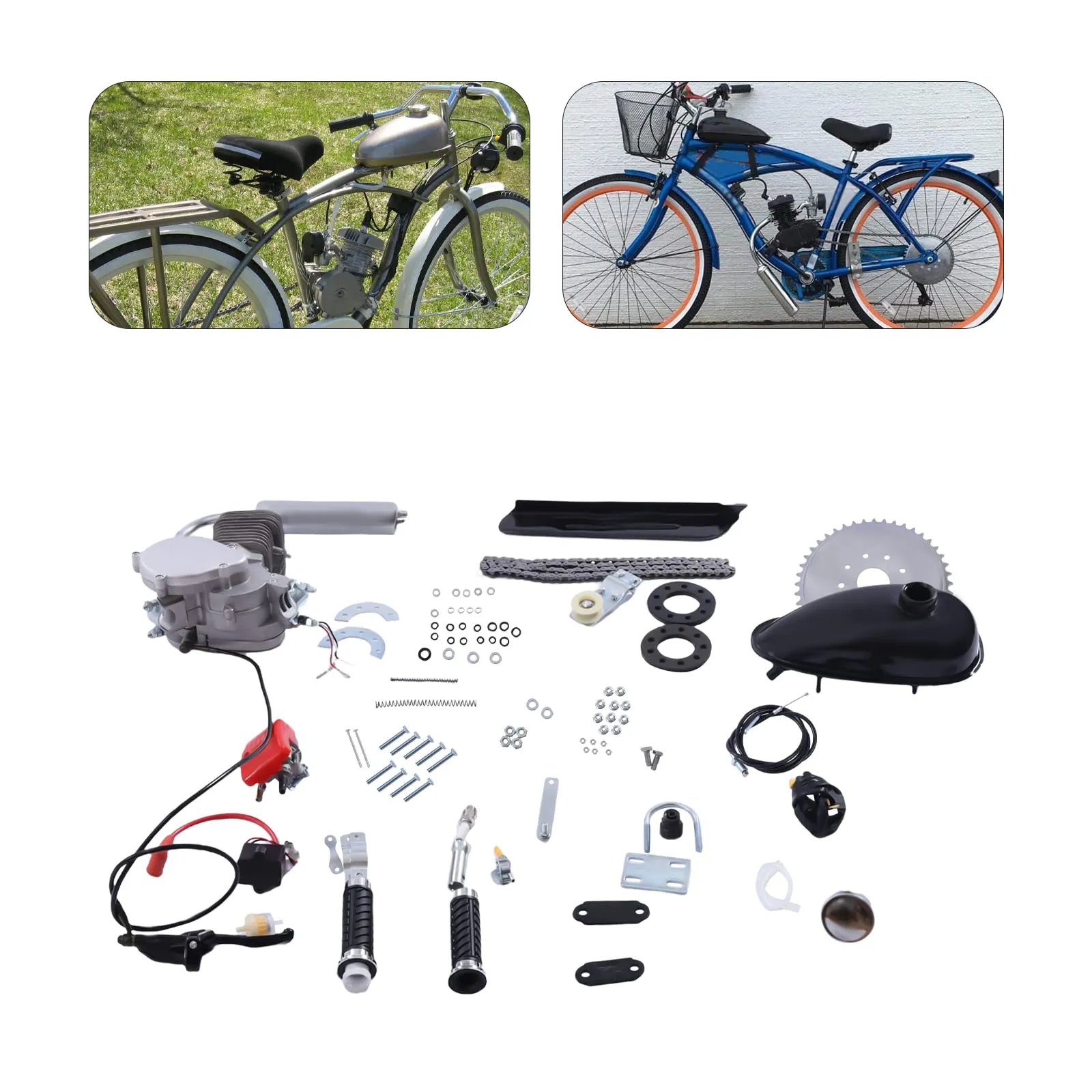 DNYSYSJ 100cc 2-Stroke Bicycle Engine Kit for 21' Bikes - Upgrade Your Ride with Hydraulic Handle
