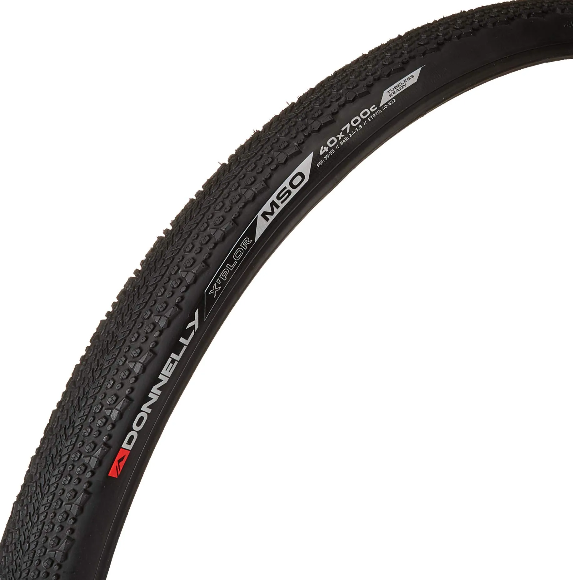 Donnelly X'Plor MSO 700x40c Folding Tire - Black, 60TPI, Tubeless Ready, Ideal for Gravel Adventures