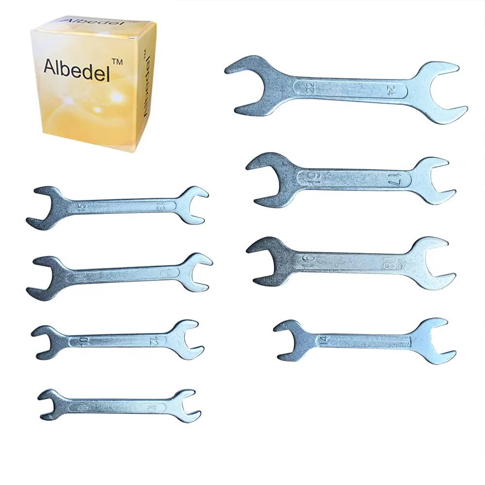 Double Ended Cone Wrench Set 8mm to 24mm for Bikes - High Quality Nickel Plated Steel