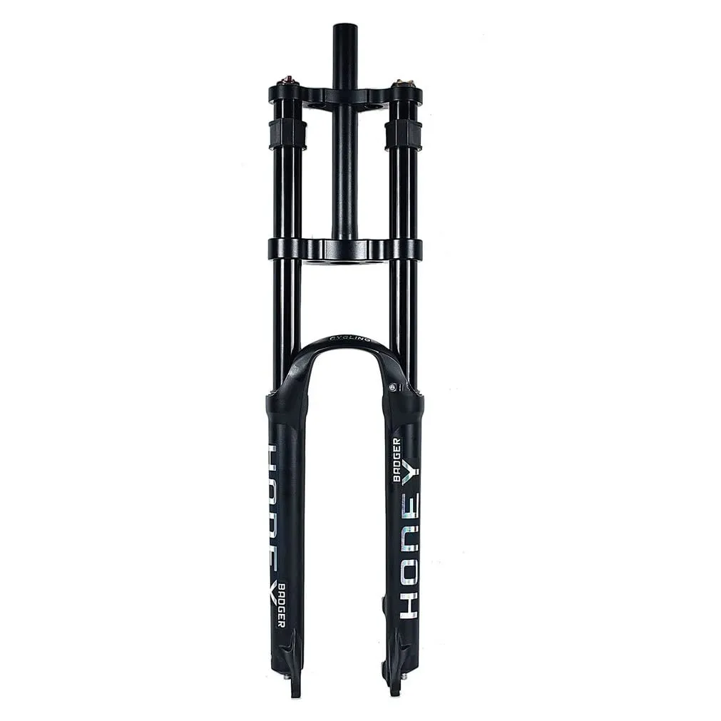 Downhill Mountain Bike Suspension Fork 26 Inch - 140mm Travel, Air Fork, Manual Lockout, Black